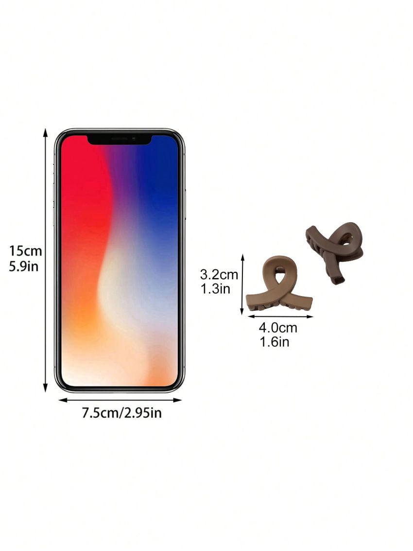 5pcs/set 4cm Matted Brown Crossed Hair Claws