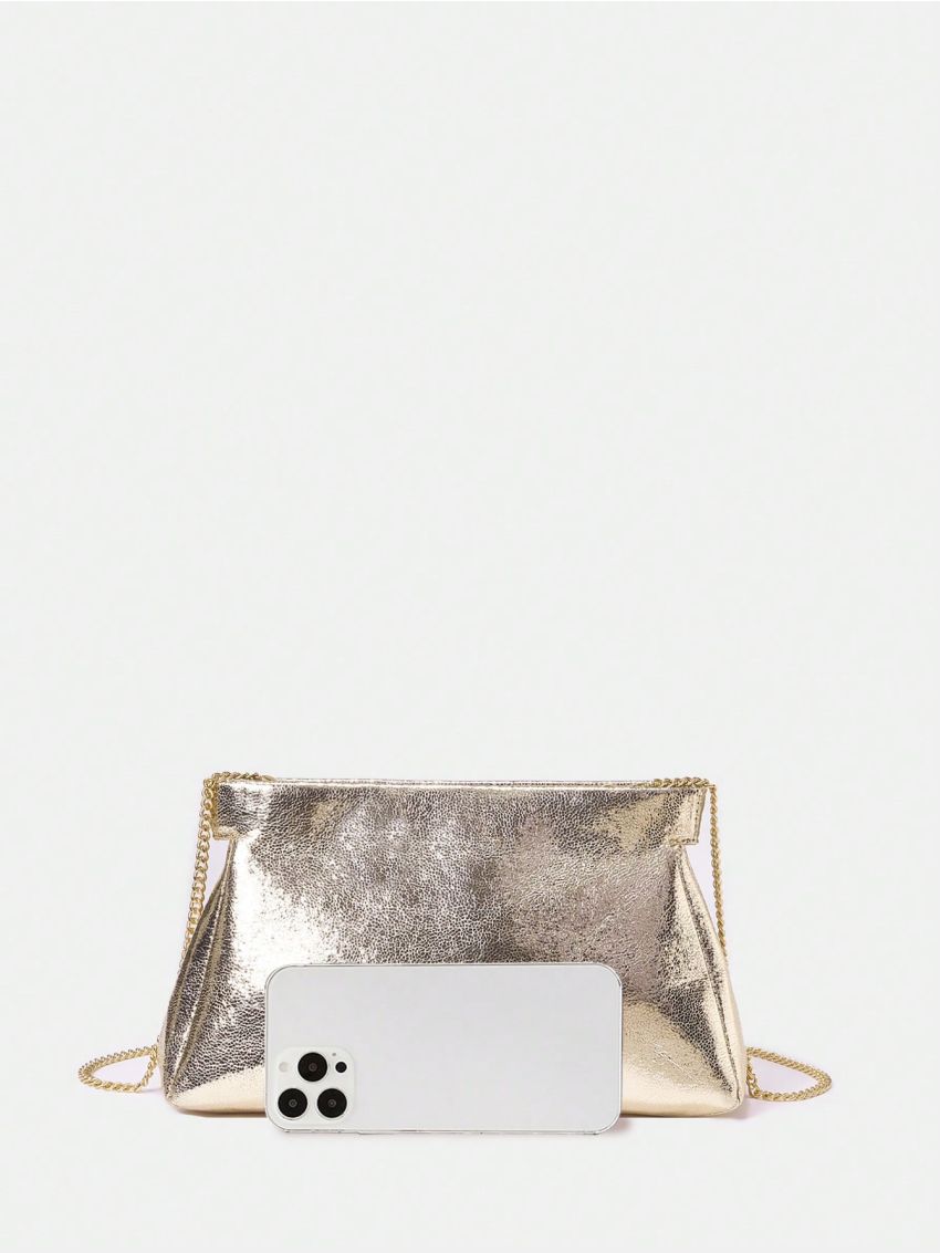 SHEIN Belle Metallic Chain Strap Crossbody Bag