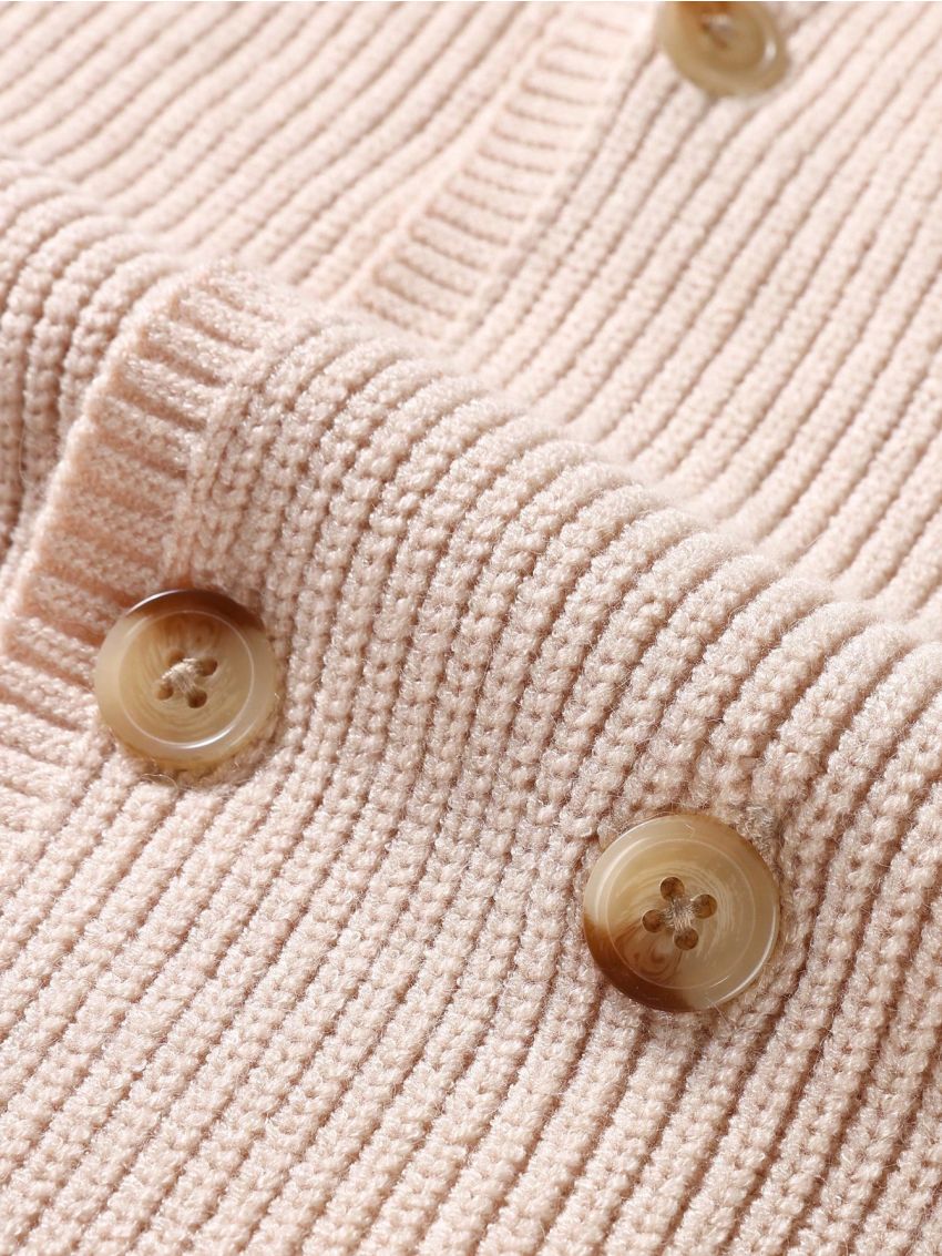 Manfinity Homme Men's Double Breasted V-neck Loose Cardigan Sweater