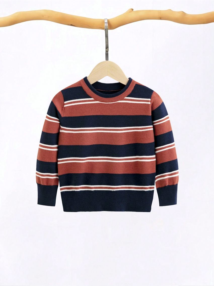 Young Boy Striped Pattern Sweater