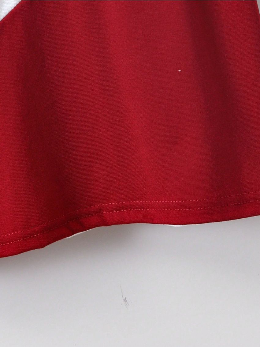 SHEIN Kids SPRTY Boys' Color Block Half Placket Polo Shirt With Buttons