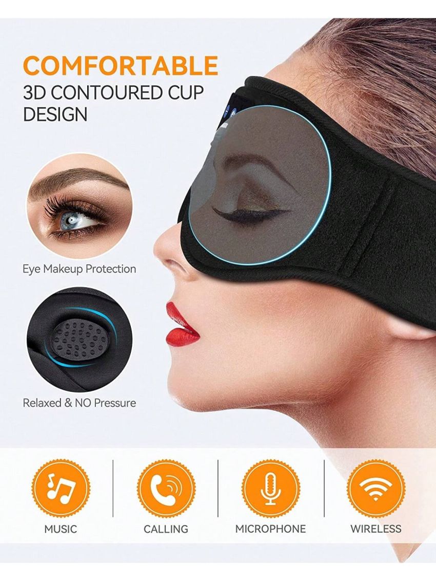 MUSICOZY Sleep Headphones Bluetooth 5.2 Headband Sleeping Headphones Sleep Eye Mask, Wireless Music Earbuds Earphones for Side Sleepers Men Women Air Travel Cool Tech Gadgets Unique Gifts