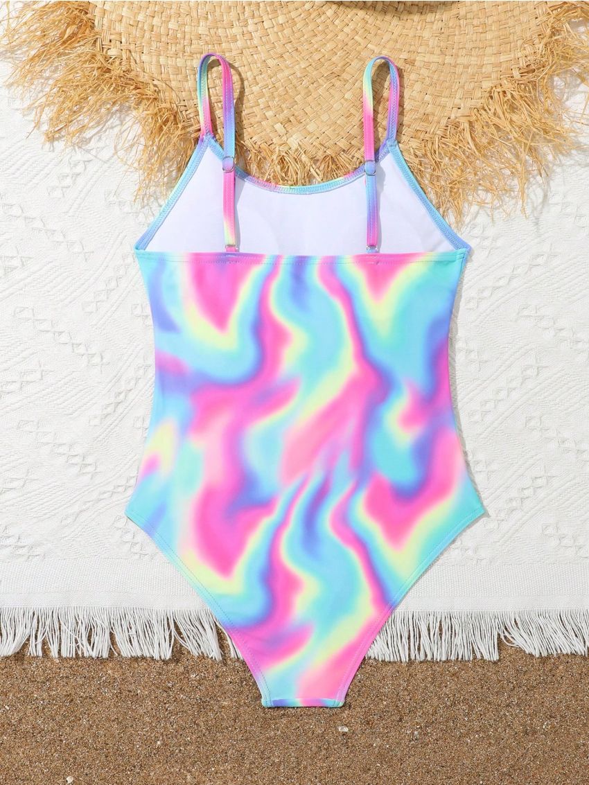 Tween Girl One-Piece Swimsuit, Random Print