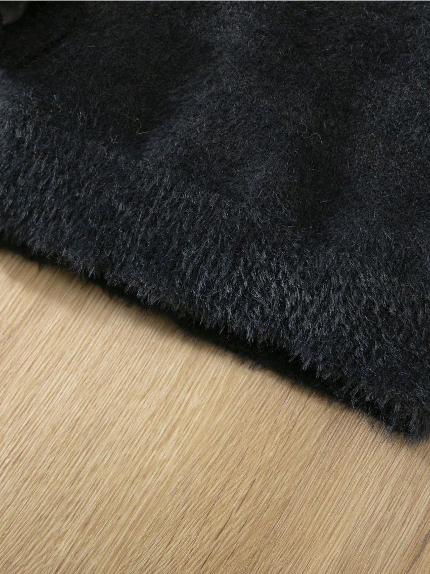 Baby Girls' Comfortable Leopard Print Short Skirt And Sweater Suit In Winter