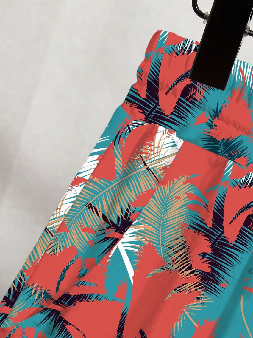 Men'S Coconut Tree Print Short Sleeve Set