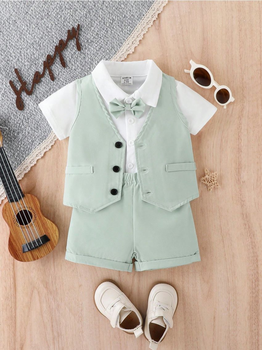 Infant Boys' Vest, Shirt And Shorts Set, Summer