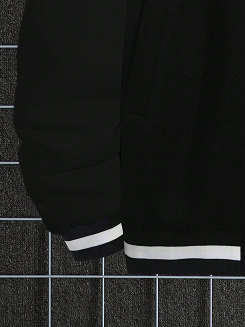 Manfinity EMRG Men's Cartoon Printed Striped Trim Jacket