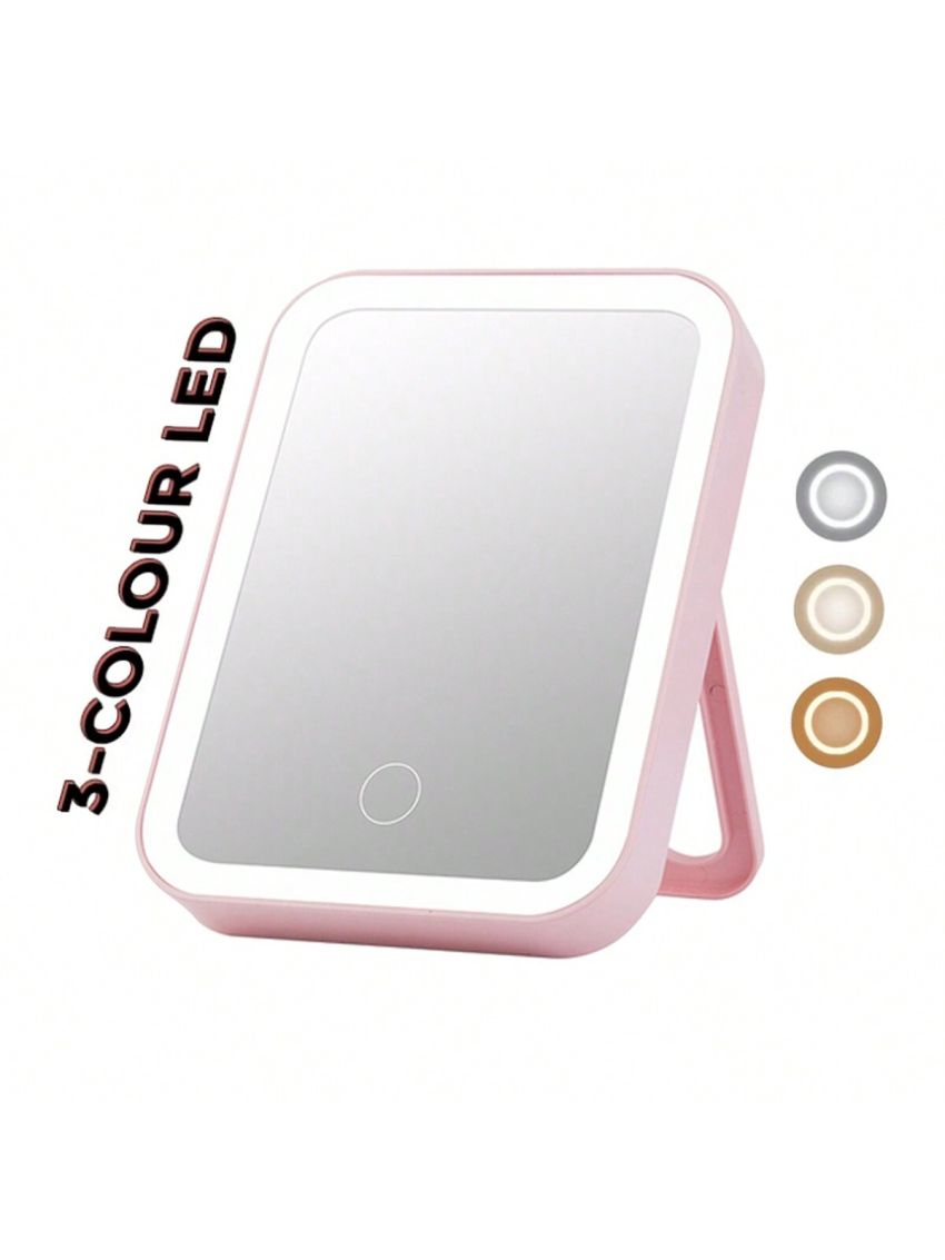 Battery Powered Pink Selfie Mirror With Beauty Function
