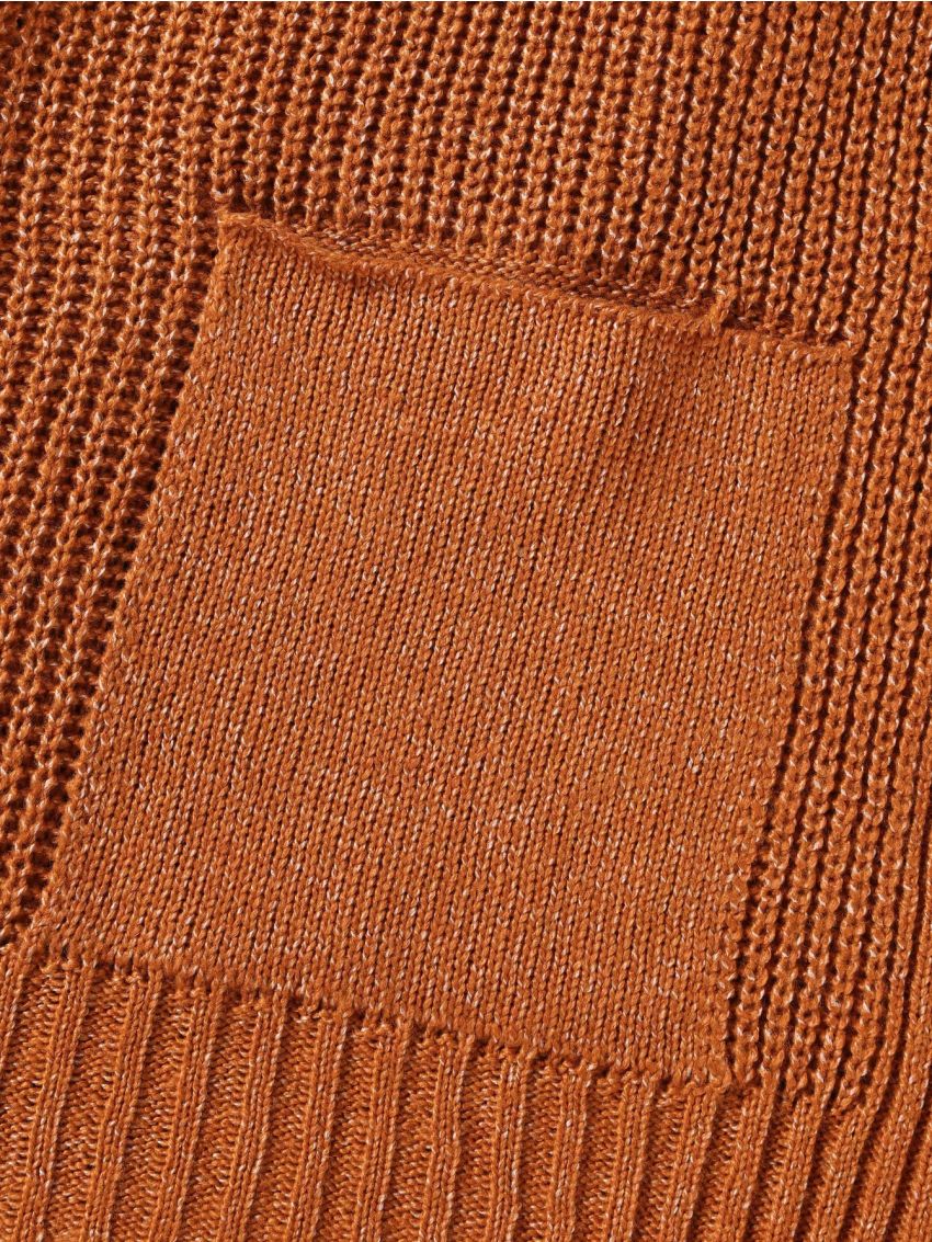 Men's Ribbed Cardigan Sweater With Long Sleeve