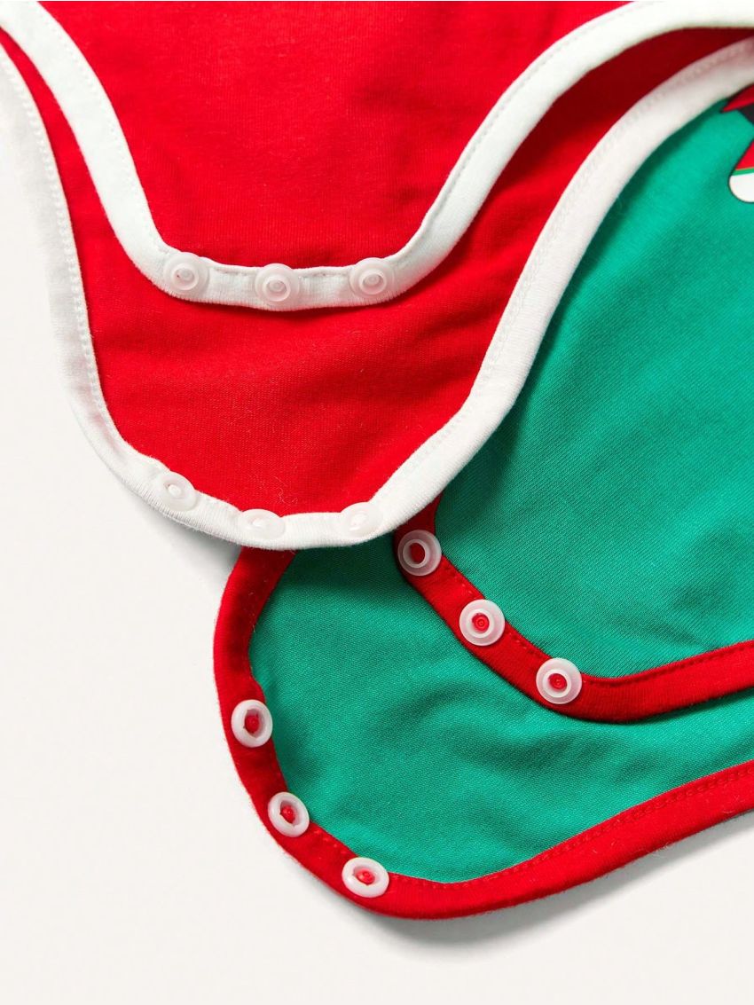 Cozy Cub Baby Boy 2pcs Christmas Print Bodysuit & 1pc Hat