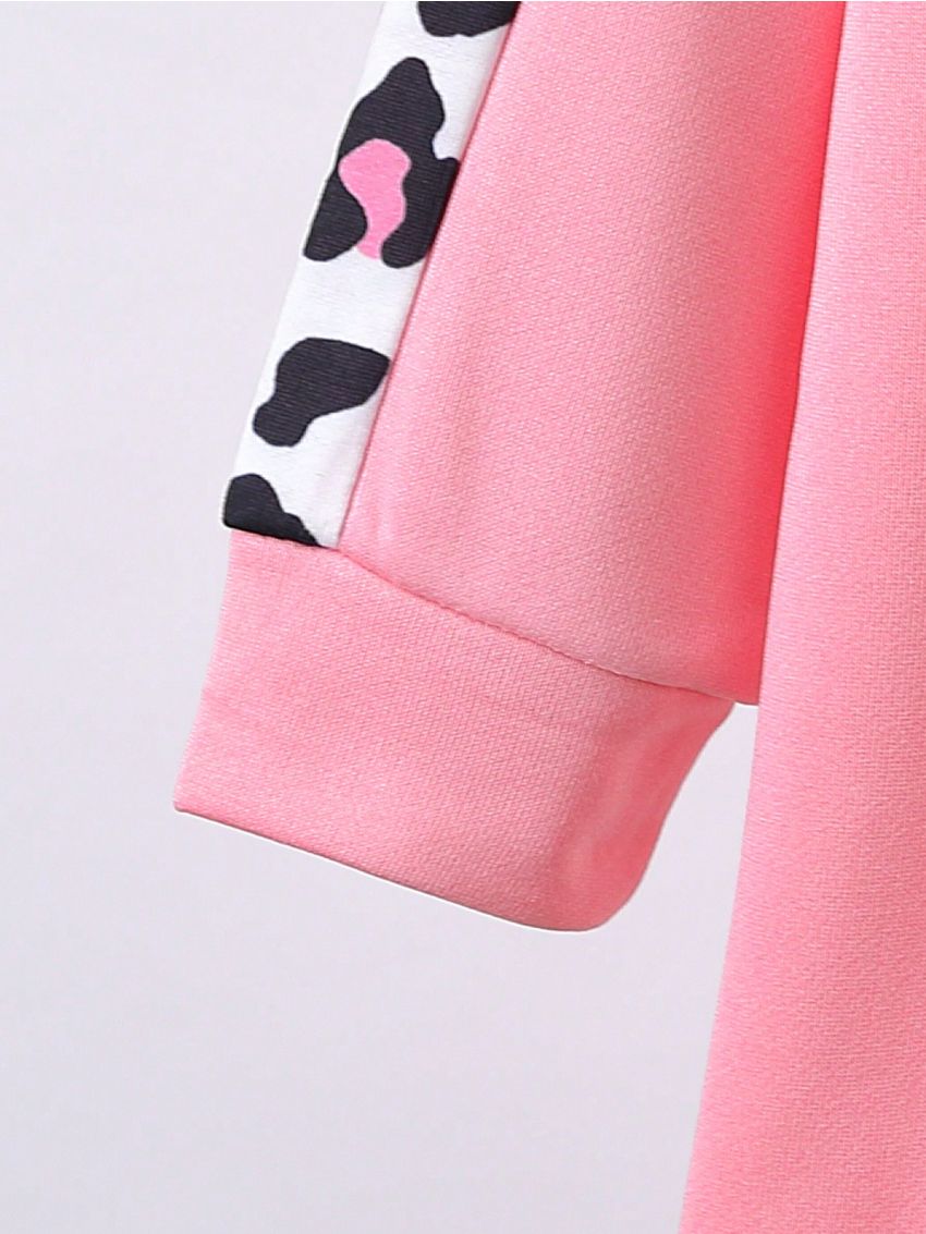 Little Girls' Cute Letter Printed Long Sleeve Hooded Sweatshirt, Spring Autumn Winter