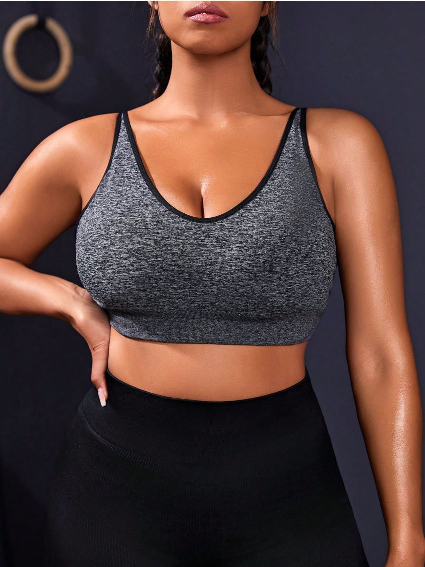 Yoga Basic Plus Size Cross Back Shoulder Strap Sports Bra