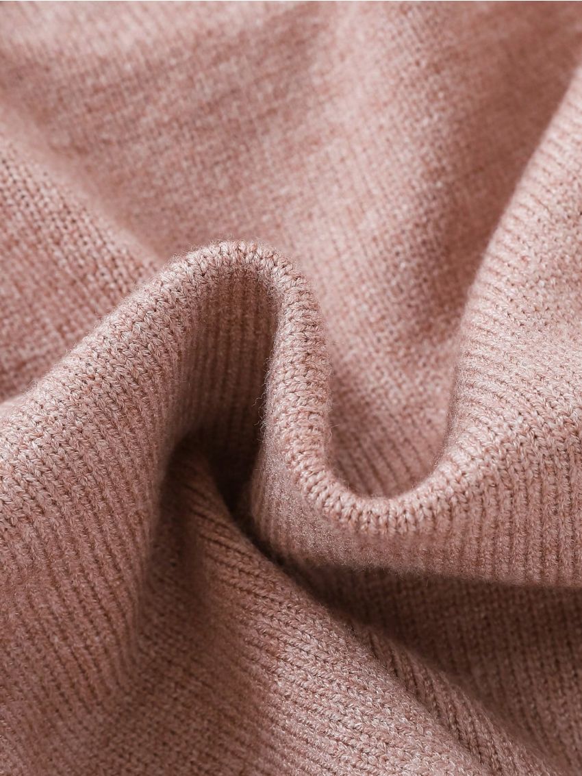 SHEIN Young Girl Turtleneck Cable Knit Sweater & Knit Pants