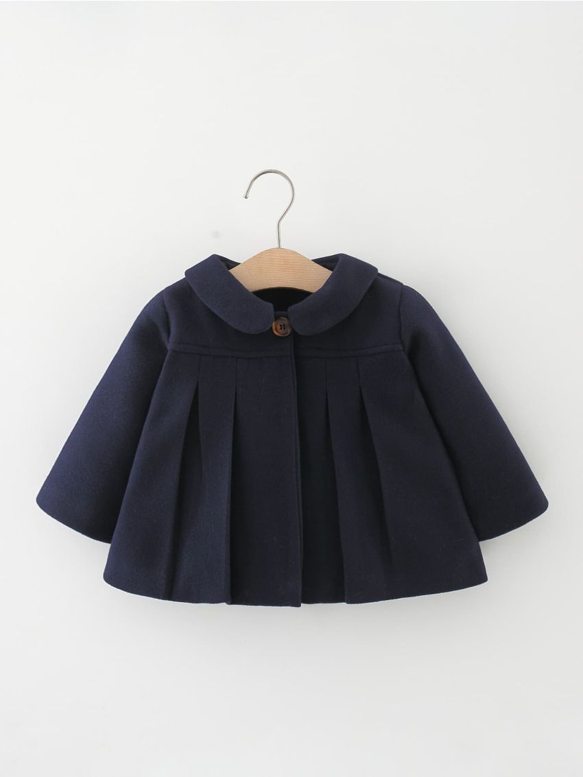 Baby Peter-pan Collar Fold Pleated Coat