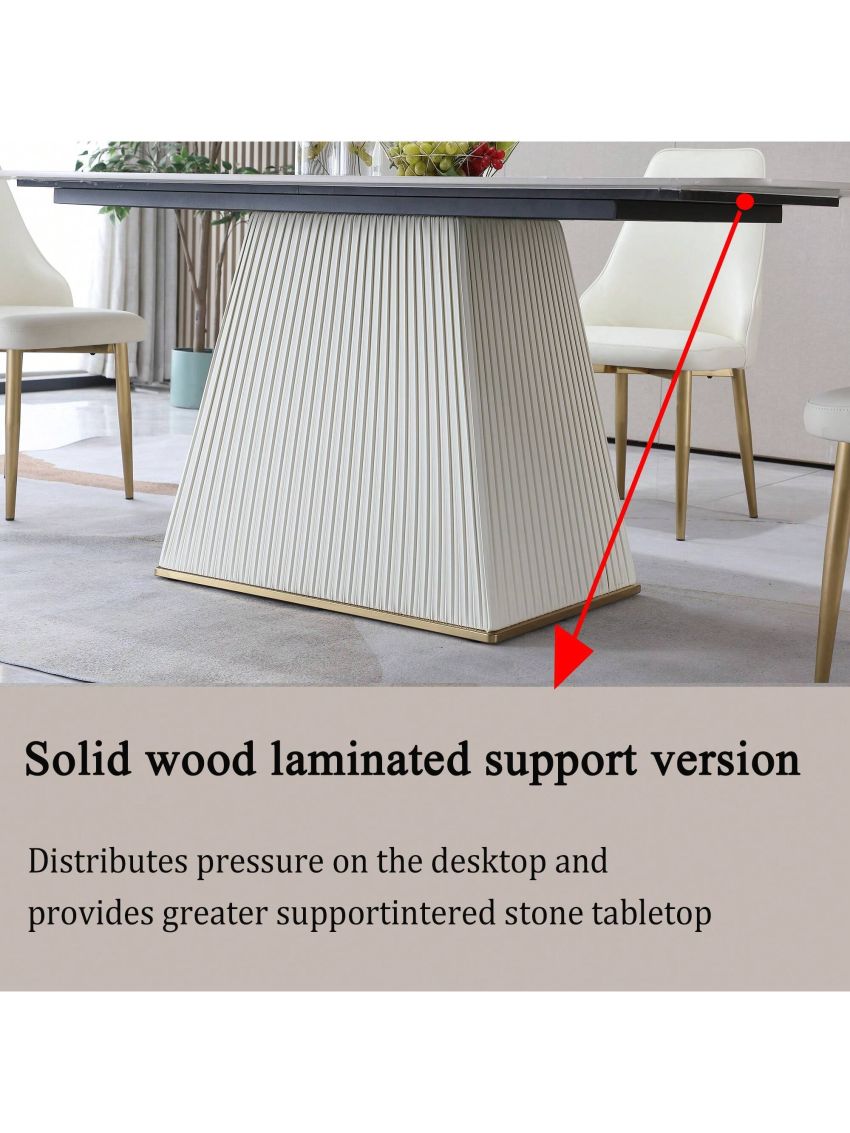 Montary 7 Piece Dining Room Set, Modern Dining Table and Chairs Set, Sintered Stone Dining Table Set for 6, White Marble Dining Table with 6 Orange Chairs for Kitchen, Dining Room