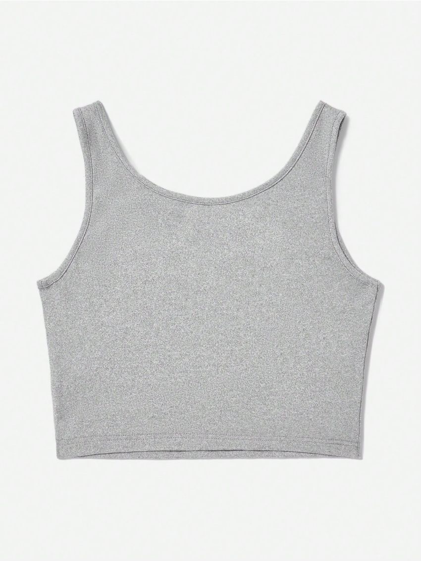 Notched Neck Crop Sleep Tank Top