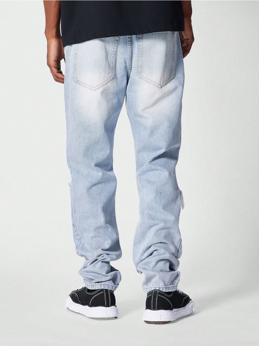 SUMWON Straight Fit Distressed Jean