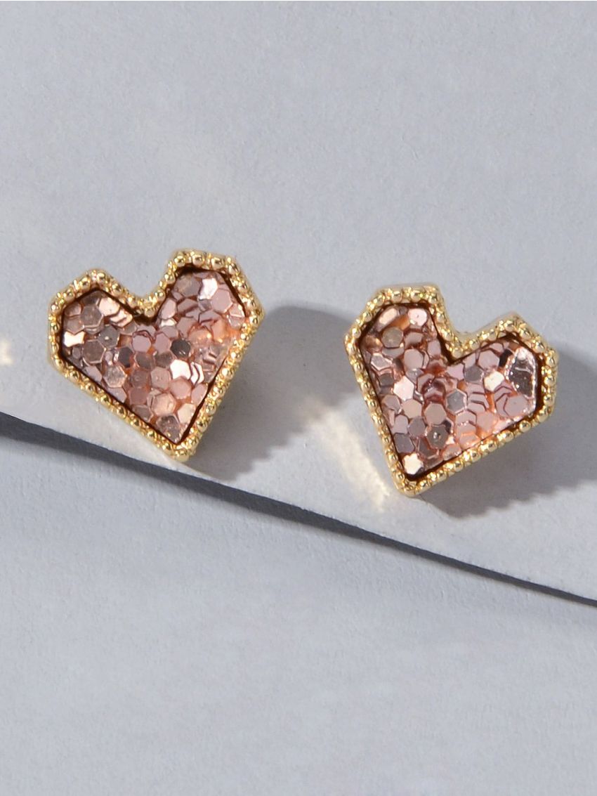 Heart Design Stud Earrings