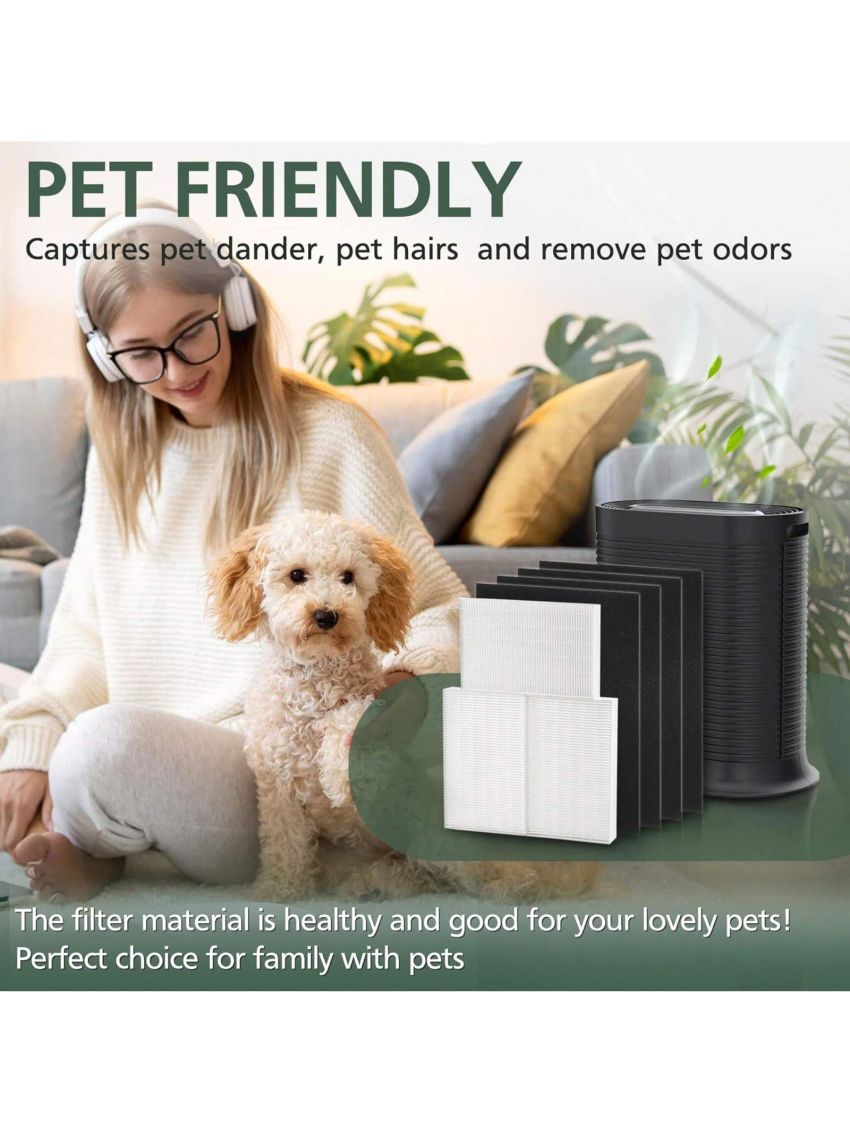 HPA300 True HEPA Filter Replacement Compatible with Honeywell Air Purifier HPA300 Series, HPA300, HPA304, HPA8350, HPA300VP, HPA3300b, HPA5300, Pack of 3 HEPA R and 4 Pre filters A HRF-AP1