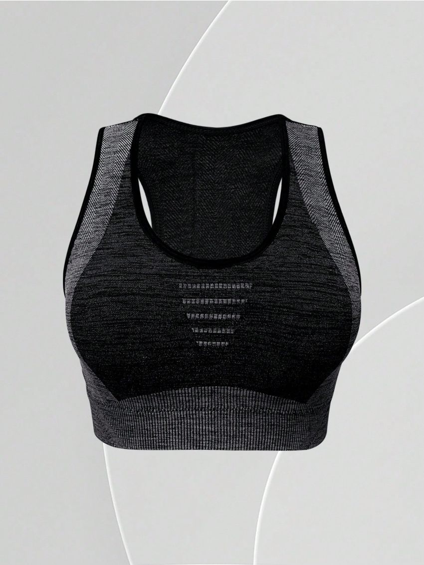 SHEIN Yoga Basic Seamless Grey Sports Bra