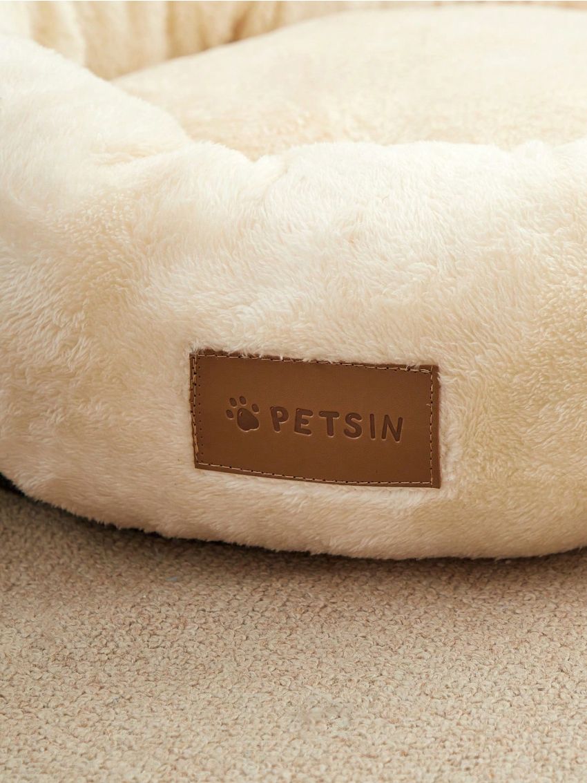 PETSIN Yellow Plush Deep Sleep Dog/cat Bed, Removable & Washable Round Pet Cushion