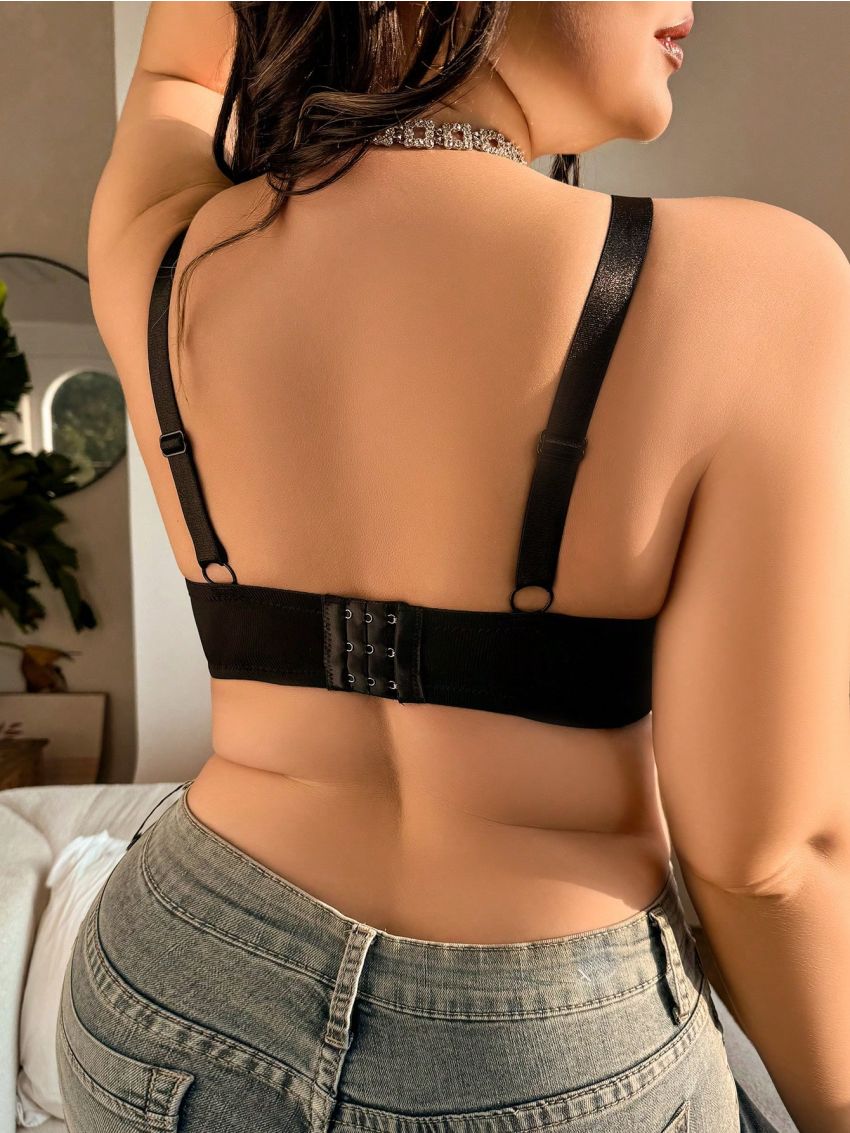 Plus Size Women's Hollow Out Underwire Bra (For Music Festivals)