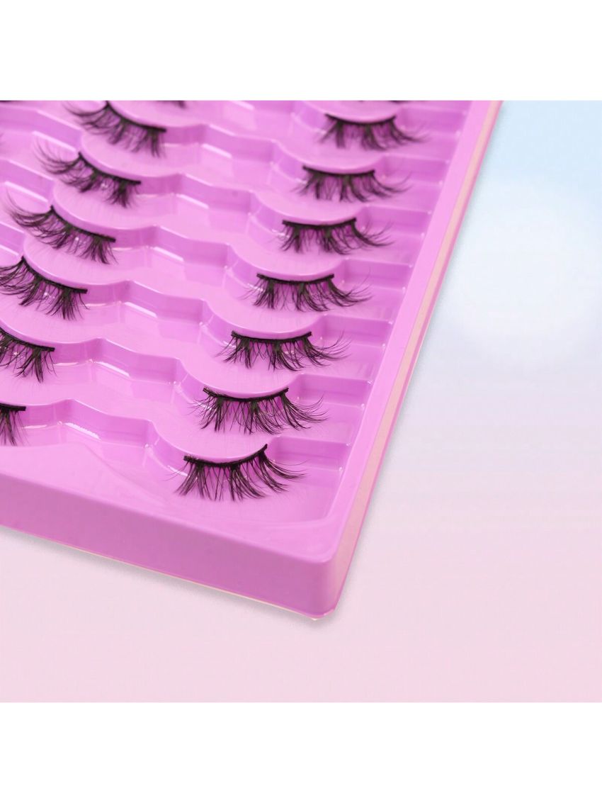 20pairs Faux Mink Eyelashes, Full Strip, Natural & Long Style, Suitable For Travel, Party, Daily Use