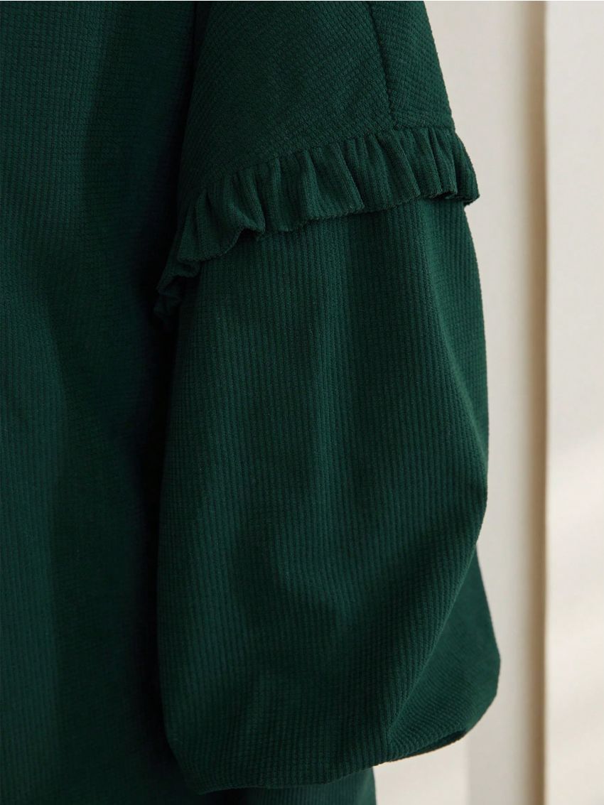 SHEIN Mulvari Women's Solid Color Lantern Sleeve Jacket