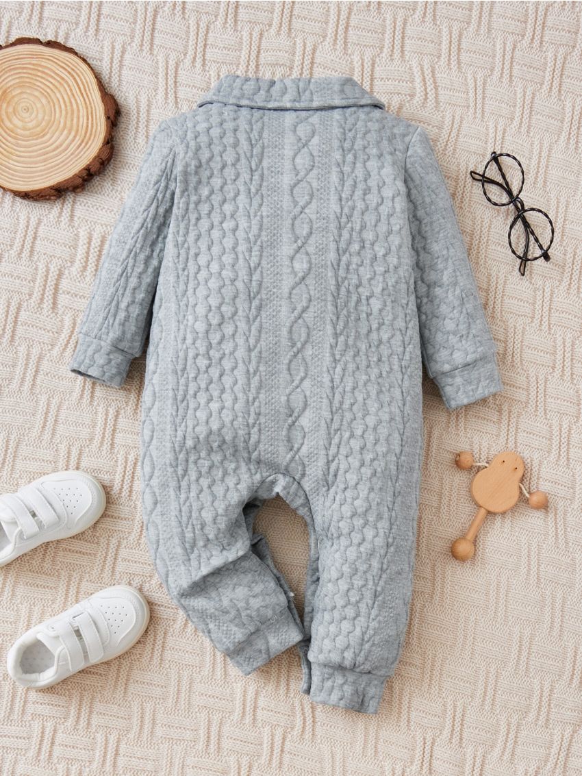 Baby Solid Single Breasted Jumpsuit