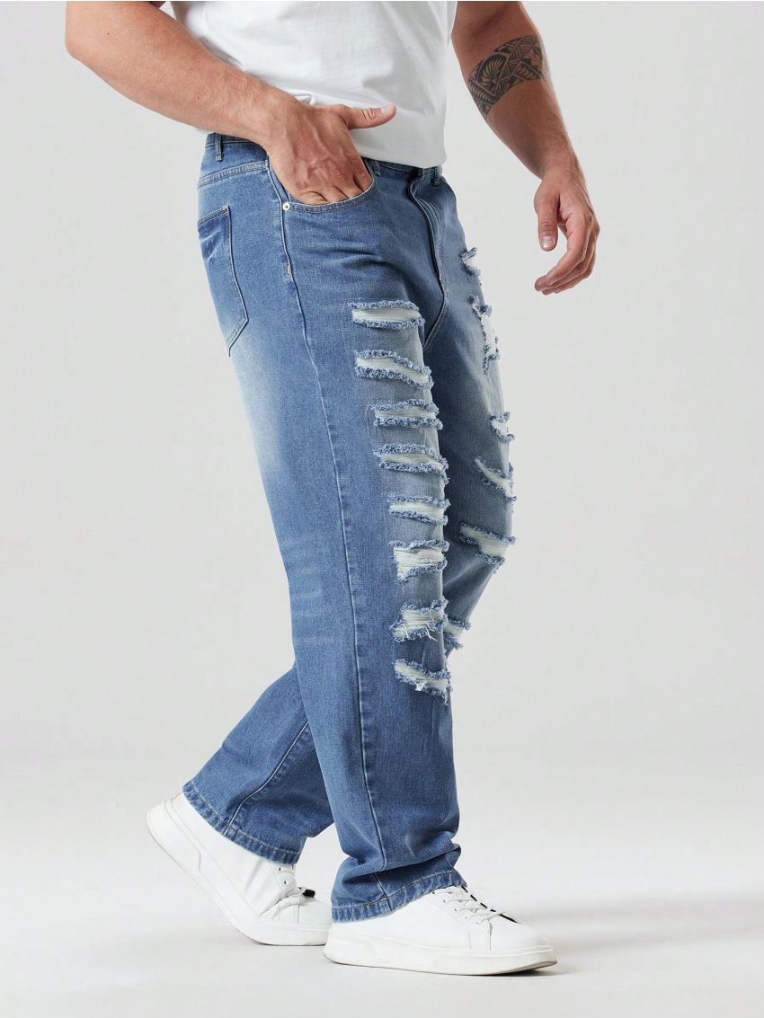 Men's Plus Size Brushed Straight Leg Jeans