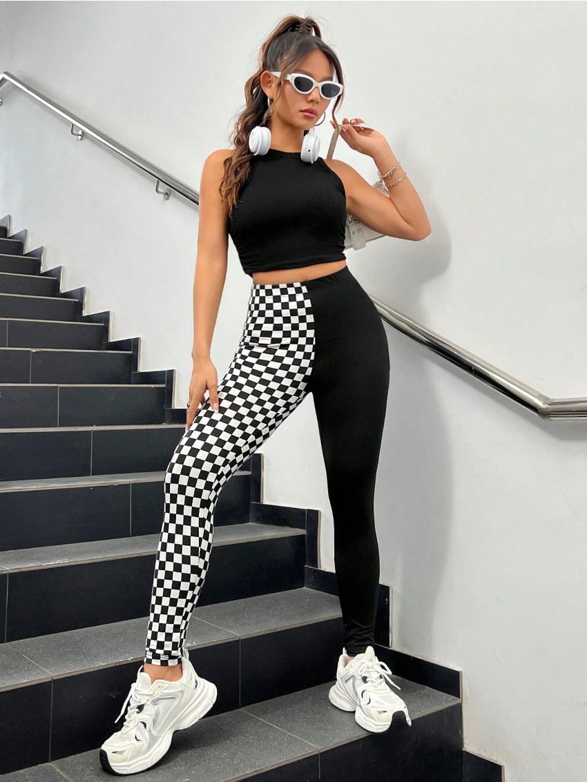 SHEIN Coolane Women's Knitted High Waist Long Leggings For Casual Wear