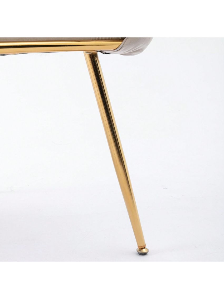 OSQI Modern Simple Leisure Velvet Single Sofa Chair Bedroom Lazy Person Household Dresser Stool Manicure Table Back Chair Beige