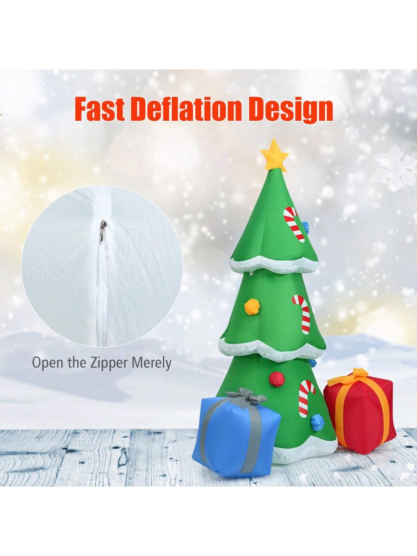 Gymax 6ft Inflatable Christmas Tree Indoor Outdoor Decoration w/ LED Lights