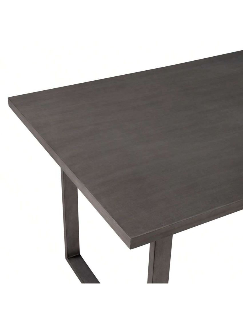 Merax 6-Pieces Family Furniture, Solid Wood Dining Room Set with Rectangular Table & 4 Chairs with Bench(Gray)