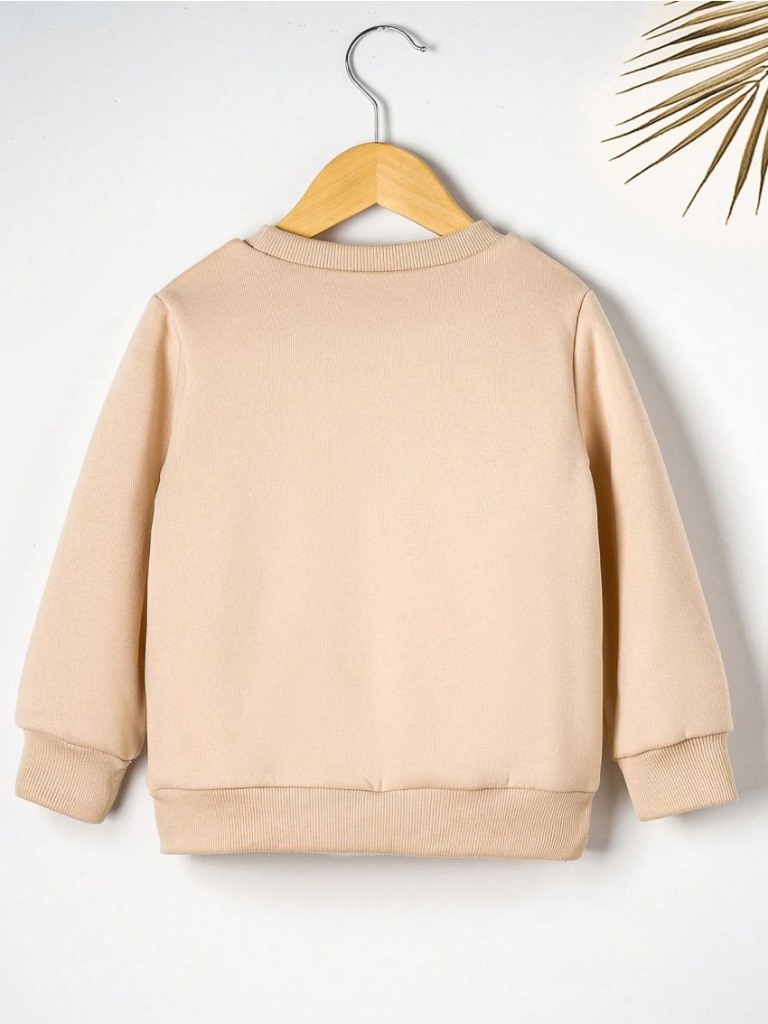 Girls' Casual And Comfortable Printed Pullover Sweatshirt For Autumn And Winter