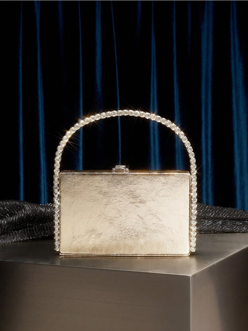 SHEIN SXY Rhinestone Box Clutch Evening Bag