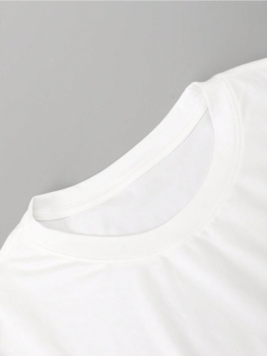 Manfinity Men'S Bear Print Short Sleeve Shirt And Shorts Set