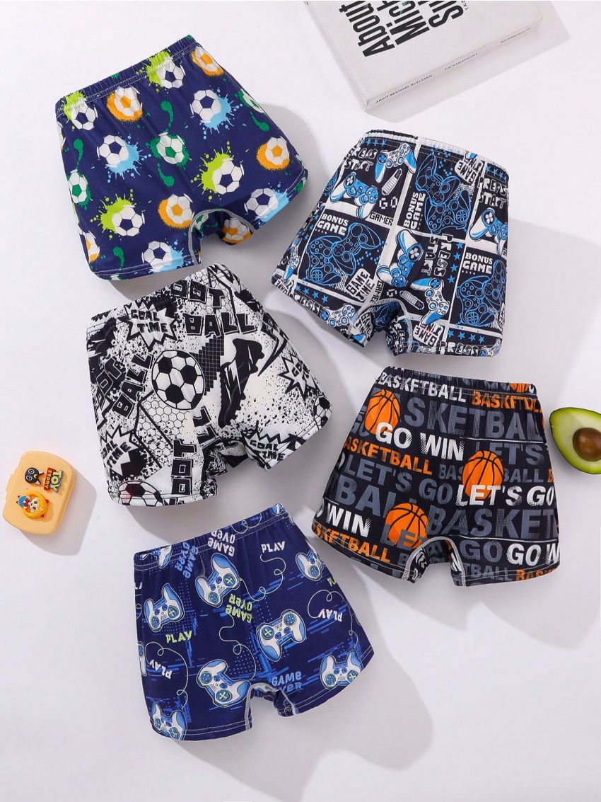 Boys' Football & Basketball Printed Boxer Shorts