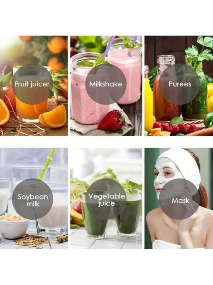 Personal Portable Blender,Mini Juice Blender, USB Rechargeable Small Size Blender For Smoothies And Shakes,Mini Juicer Cup Travel 380ml, Juice, Milk,5 Colors Available