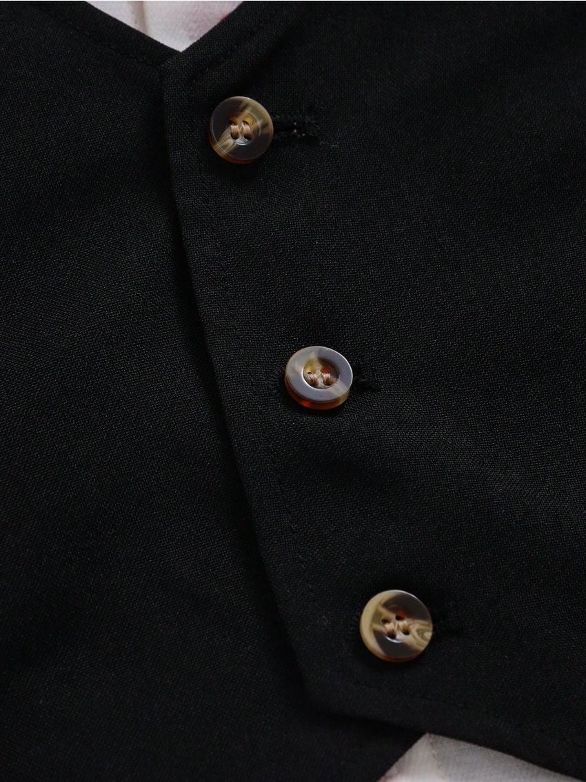 SHEIN Baby Boys' Gentleman Outfits, Heart Pattern Casual Shirt, Solid Color Vest, Shorts, 3pcs/set