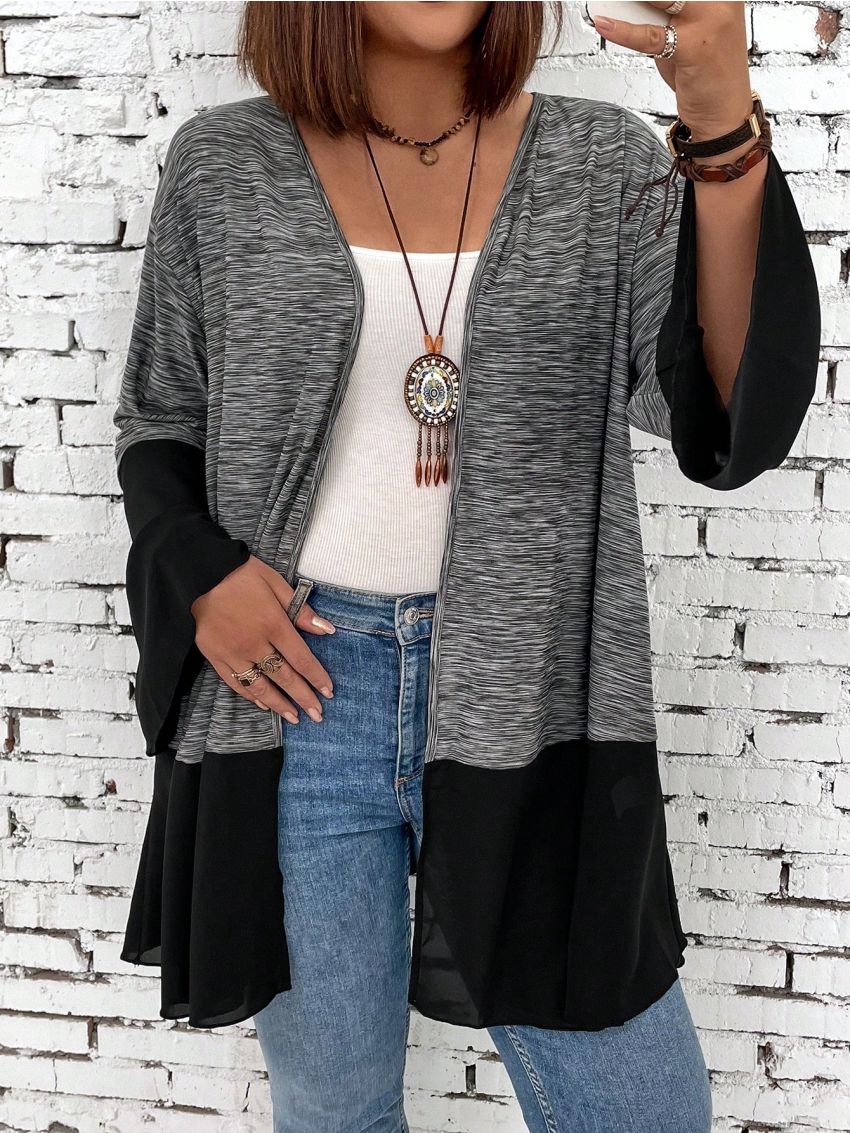 Plus Size Casual Patchwork Jacket