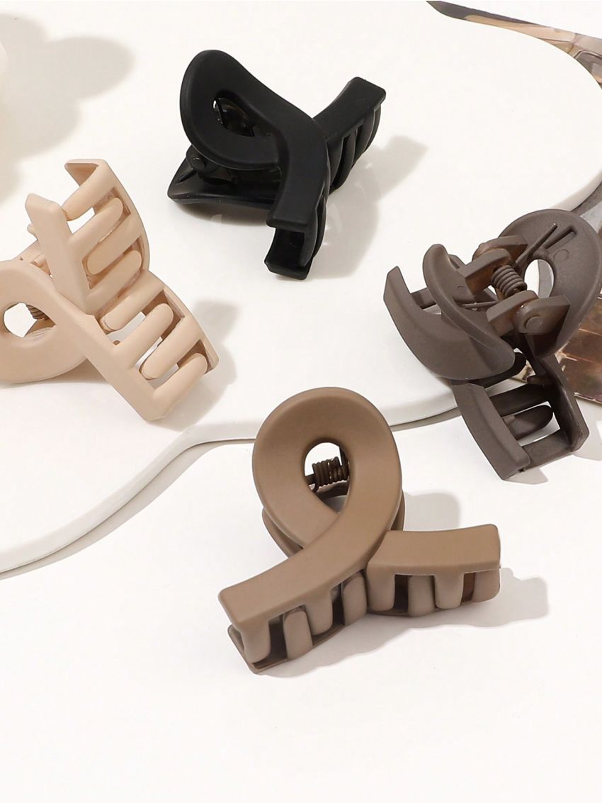 5pcs/set 4cm Matted Brown Crossed Hair Claws