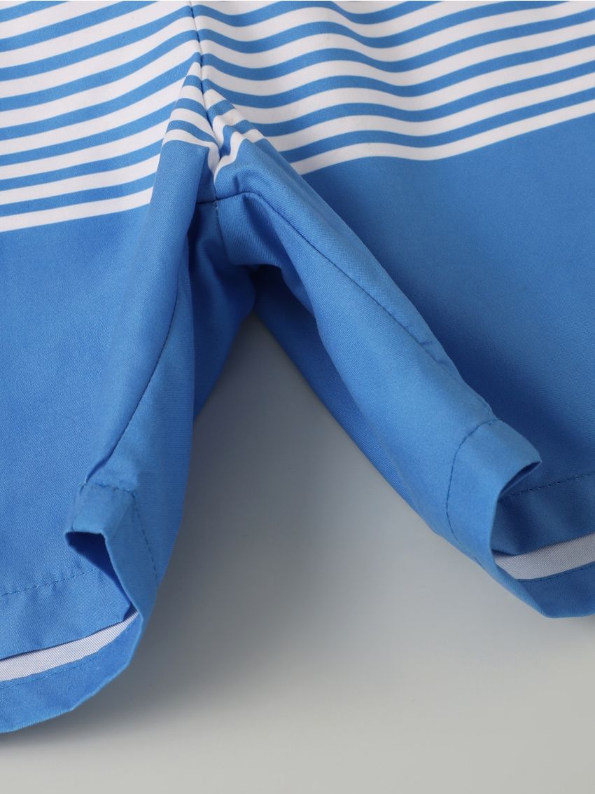 Boys Striped Drawstring Waist Swim Shorts