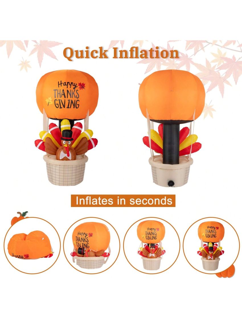 6ft 15W 5 LED Lights Turkey Hot Air Balloon Garden Turkey Decoration