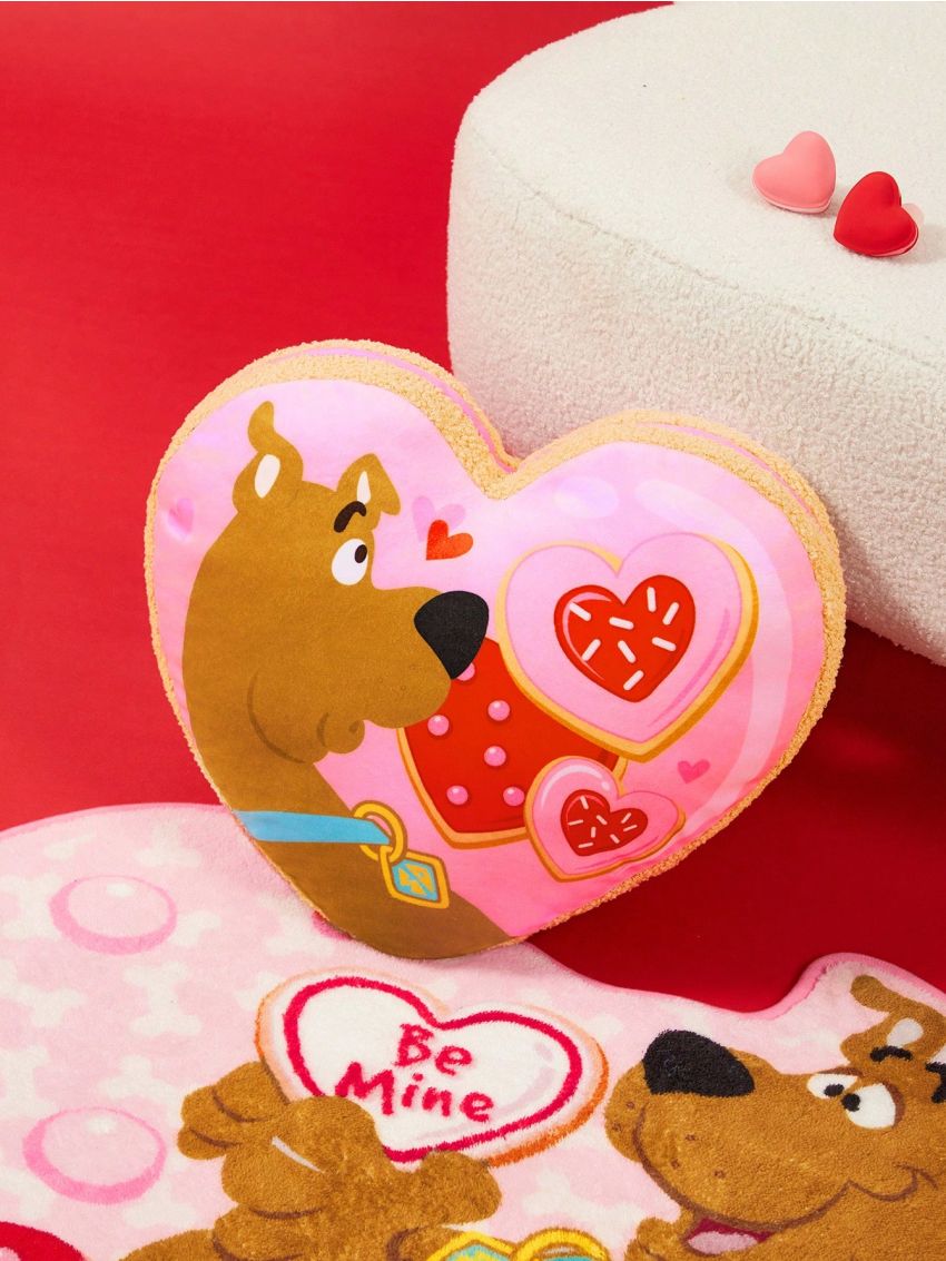 SCOOBY-DOO X SHEIN Pink Heart Shaped Plush Pillow