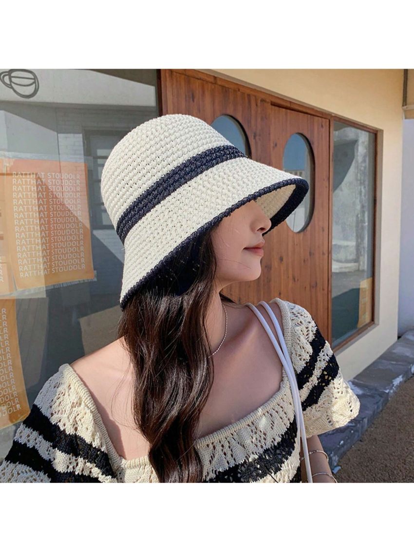 1pc Sun Protection Wide Brim Fisherman Hat For Large Head