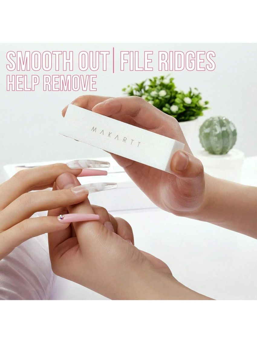 Makartt Nail Buffer Block,120Grit 4pcs Sponge Nail Files for Natural Nails Profenssional Washable White Buffer Polisher Sanding Buffer for Acrylic Nails Manicure Tools for Salon Beginner