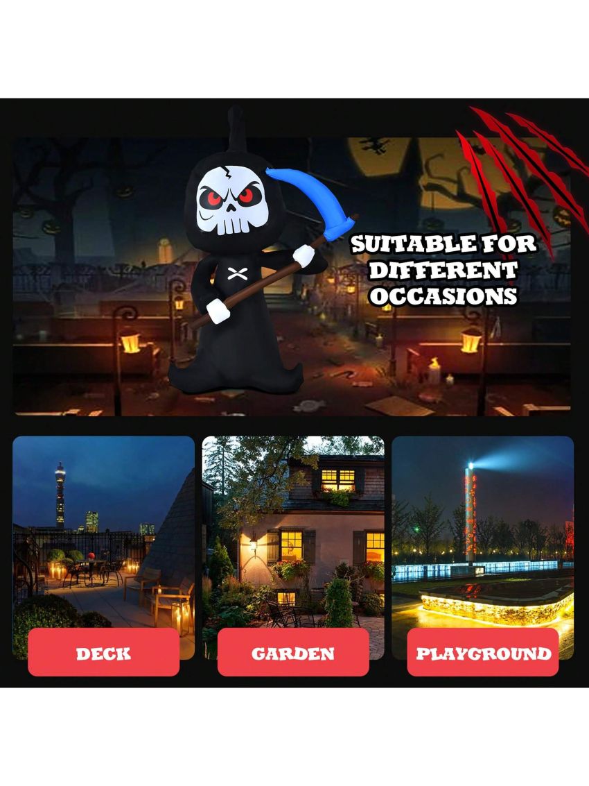 Costway 6 FT Halloween Inflatable Ghost Outdoor Blow Up Decoration w/ LED Lights