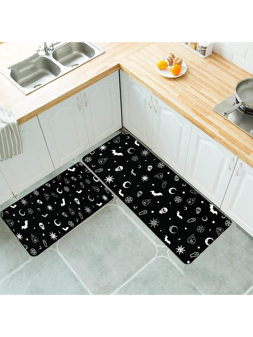 1pc Bat & Skull Pattern Rug
