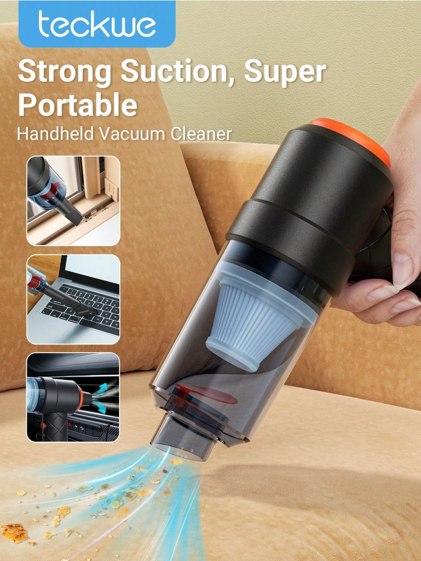 Teckwe Car Vacuum Cleaner,Portable Handheld Vacuum Cleaner Suitable For Cleaning Car Part,Desktop,Keyboard,Office